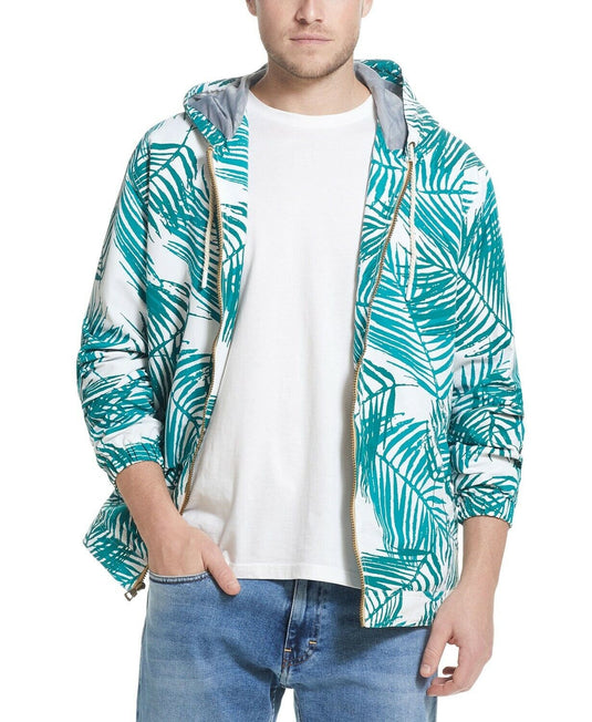 Translation missing: en.Weatherproof Vintage Men's Leaf Print Nylon Jacket Jade-Sizes Medium &amp; Large