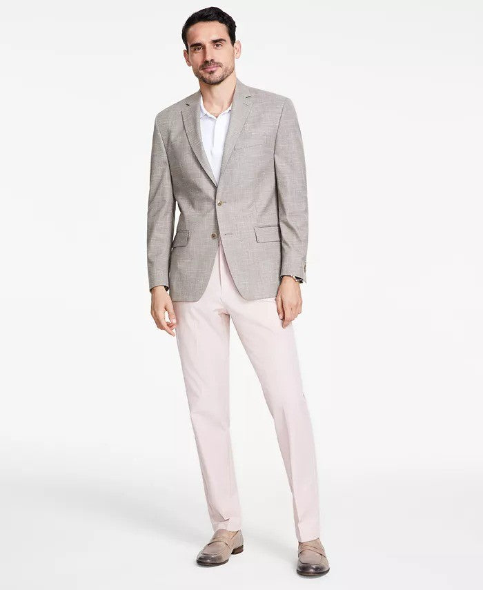 Translation missing: en.Michael Kors Kent Sport Coat Mens 42L Tan Classic-Fit Solid Fully Lined Stretch