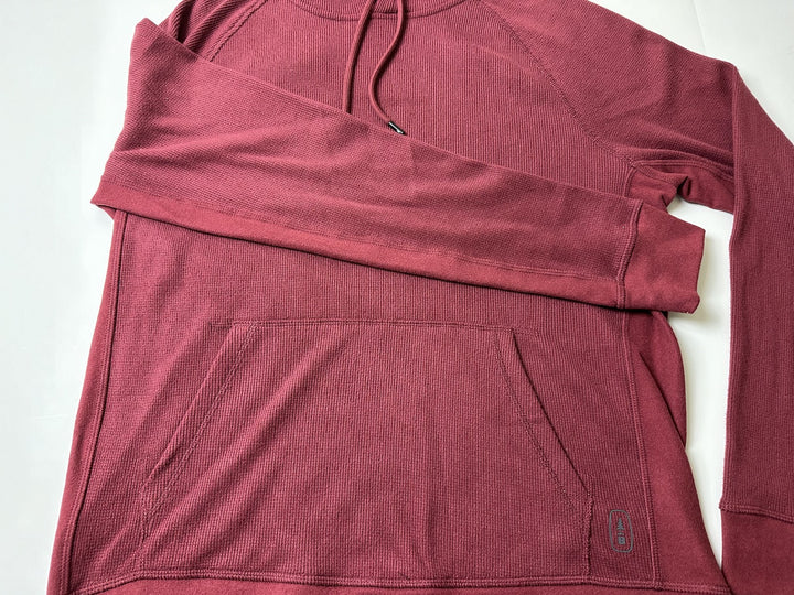 Translation missing: en.Bass Outdoor Men's Bay Stretch Waffle-Knit Hoodie in Oxblood Red-2XL