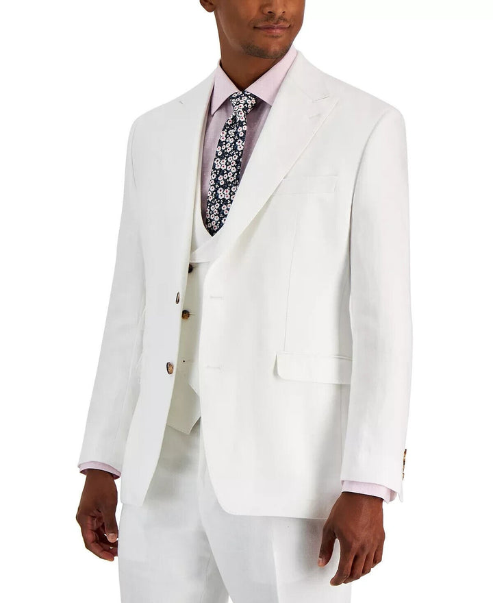 Translation missing: en.Tayion Collection Acontour Men's Cotton Blend Suit Separate Jacket in White-46L
