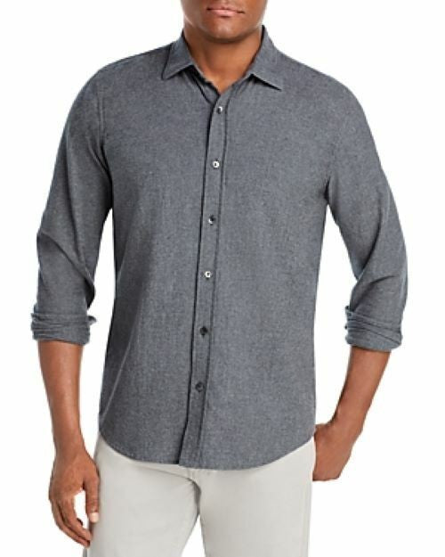 Translation missing: en.The Men's Store Cotton Heathered Grey Classic Fit Button Down Shirt-Size Medium