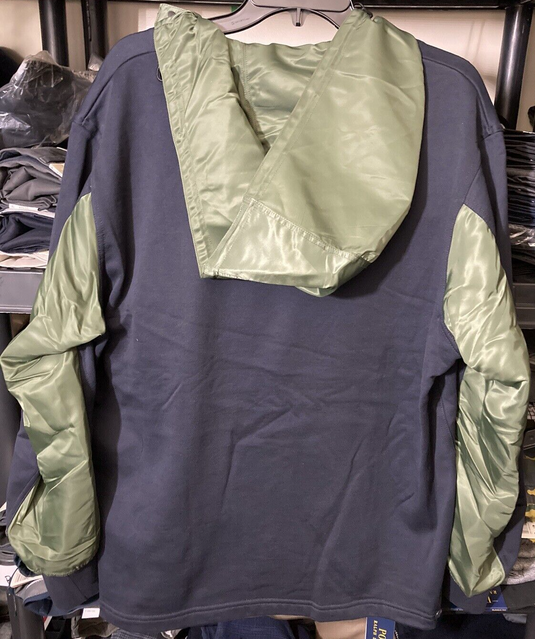 Translation missing: en.Zucca Men's 14 COTTON HOODED SWEATSHIRT Navy/Green-Medium