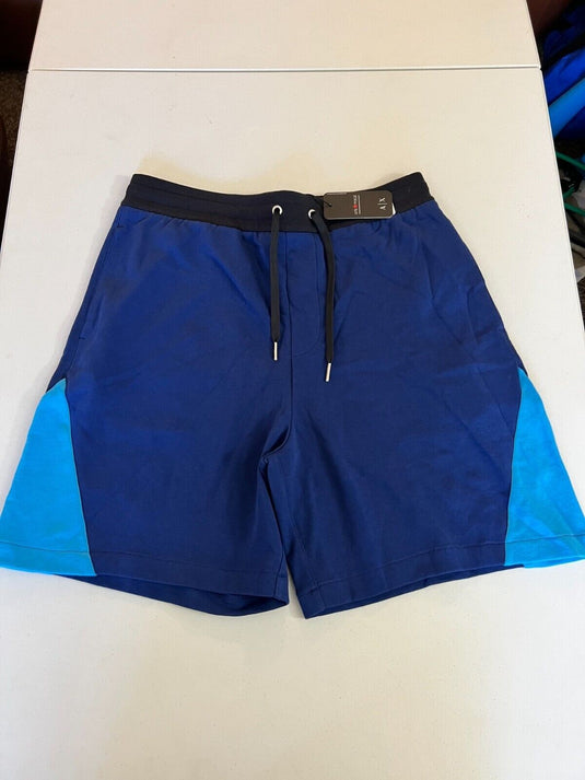 Translation missing: en.AX Armani Exchange Men's Pieced Colorblocked Shorts in Navy Blue-Size Large