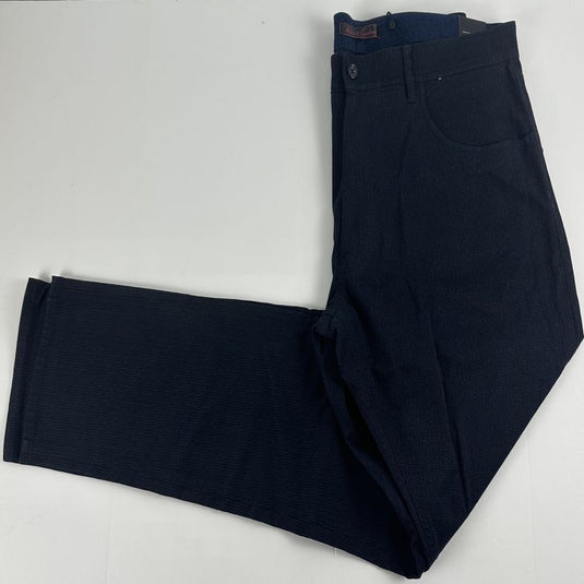 Translation missing: en.Robert Graham Kent Men's Tonal-Print Tailored Fit Pants in Navy-36x32