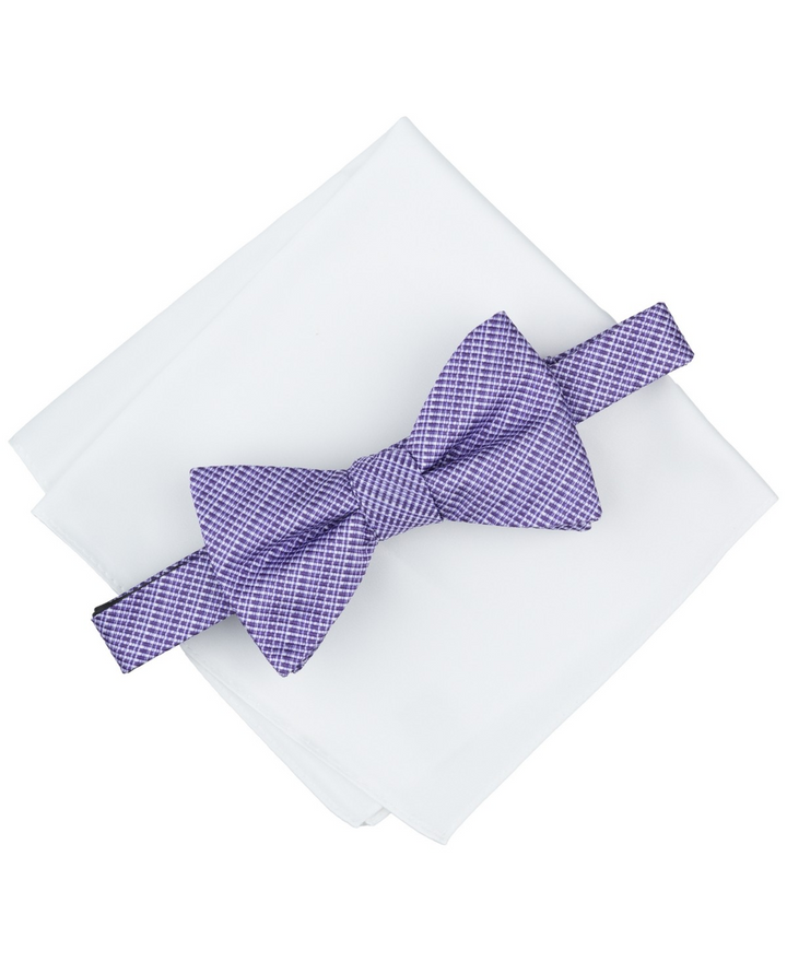 Translation missing: en.Alfani Men's Textured Bow Tie &amp; Pocket Square Set Wedding Formal Volume Pricing