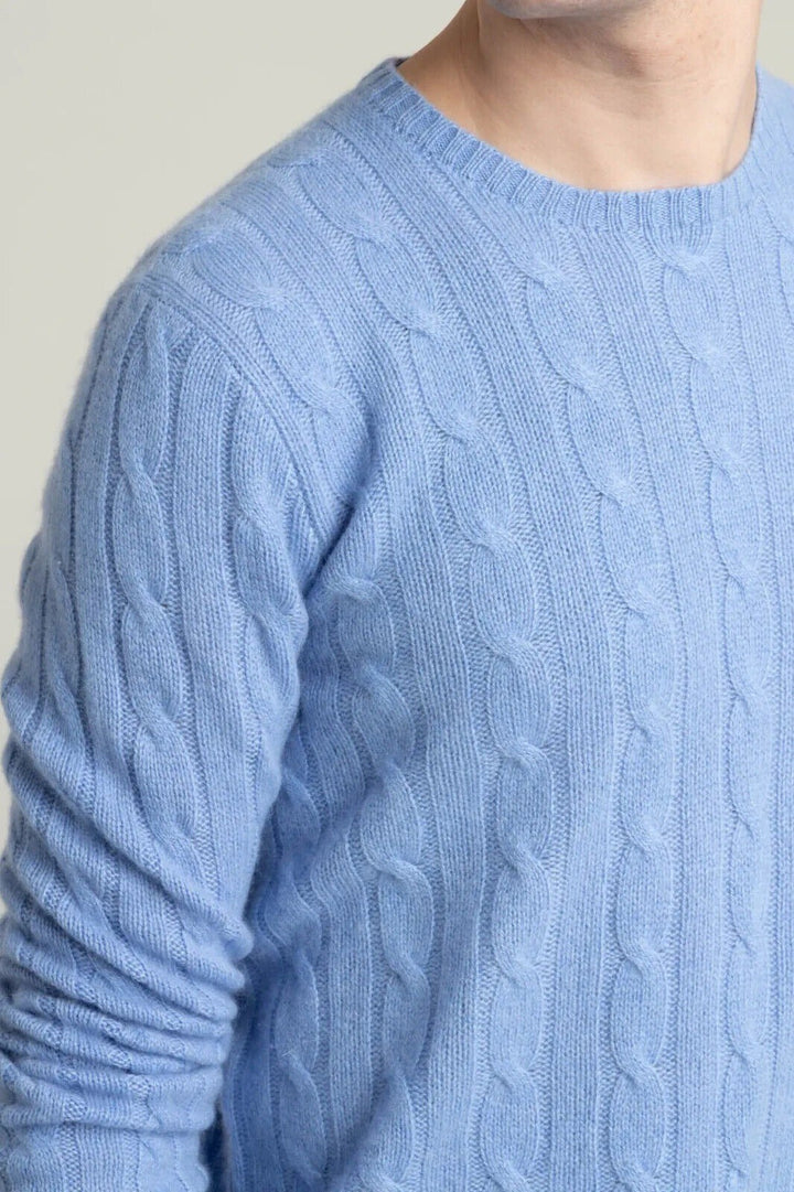 Translation missing: en.Polo Ralph Lauren Men's Cable-Knit Cashmere Sweater in Litchfield Blue-XL