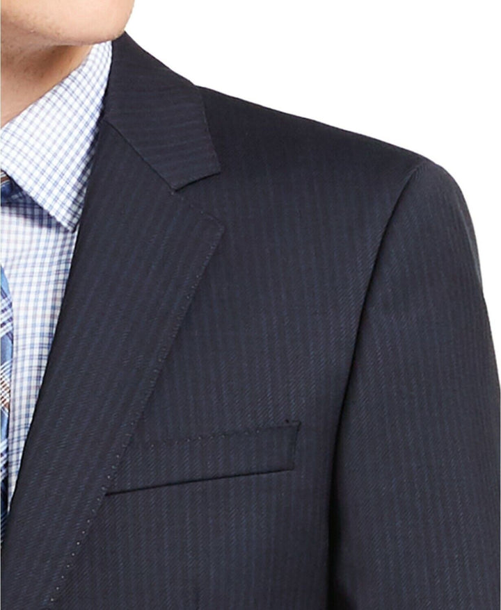 Translation missing: en.Hugo Boss Henry 182 Men's Slim-Fit Navy Blue Stripe Suit Jacket 38