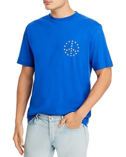Translation missing: en.Etudes Men's 100% Organic Cotton Wonder Peace Tee-Shirt in Blue-Large