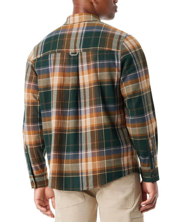 Translation missing: en.Bass Outdoor Men's Classic Fit Plaid Stretch Flannel Shirt - Green Multi-2XL
