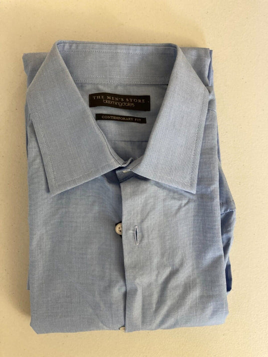 Translation missing: en.The Men's Store Contemporary Fit End-on-End Solid Dress Shirt Blue Bay-15 34/35
