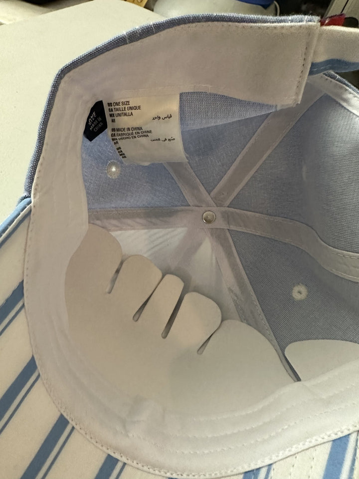 Translation missing: en.Club Room Men's Striped Baseball Hat in Blue/White-O/S