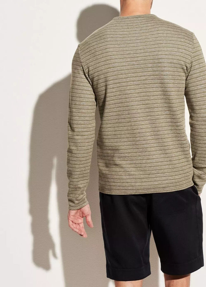 Translation missing: en.Vince Men's Feeder Stripe L/S Crew Neck Shirt H Echo Park/Dk Arrowhead-2XL