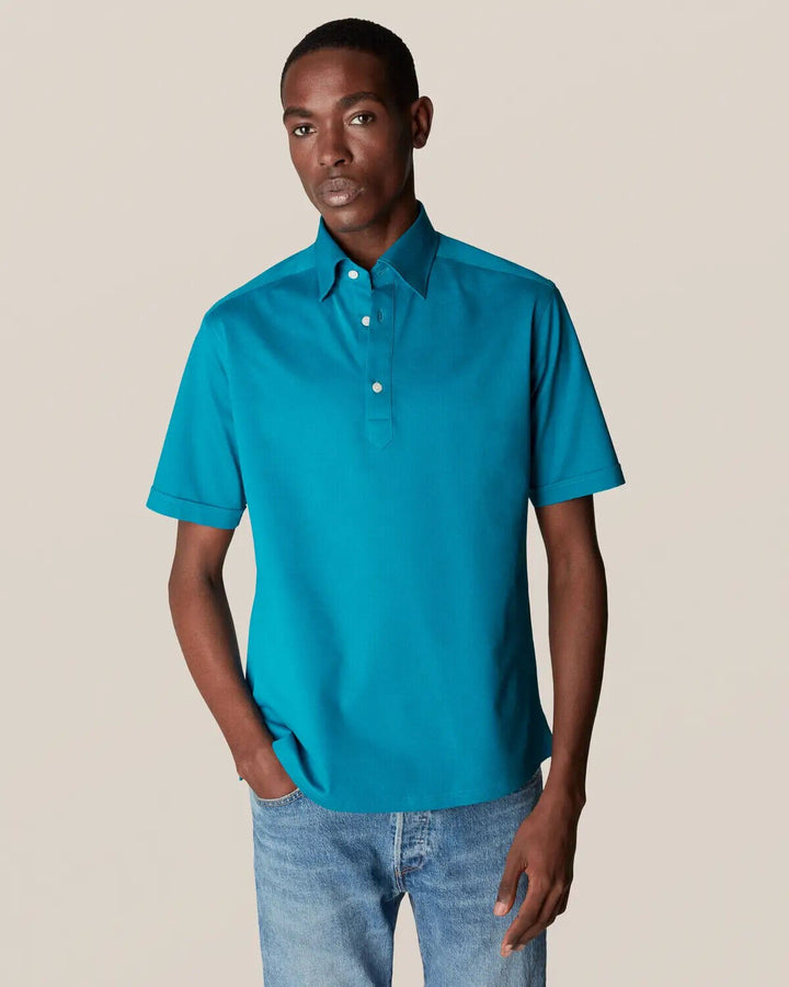 Translation missing: en.Eton Men's Contemporary-Fit Pique Polo in Teal- Size 3XL
