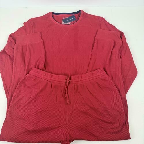 Translation missing: en.Club Room Men's Waffle Long-Sleeve T-Shirt &amp; Pajama Pant Set Jester Red-Small