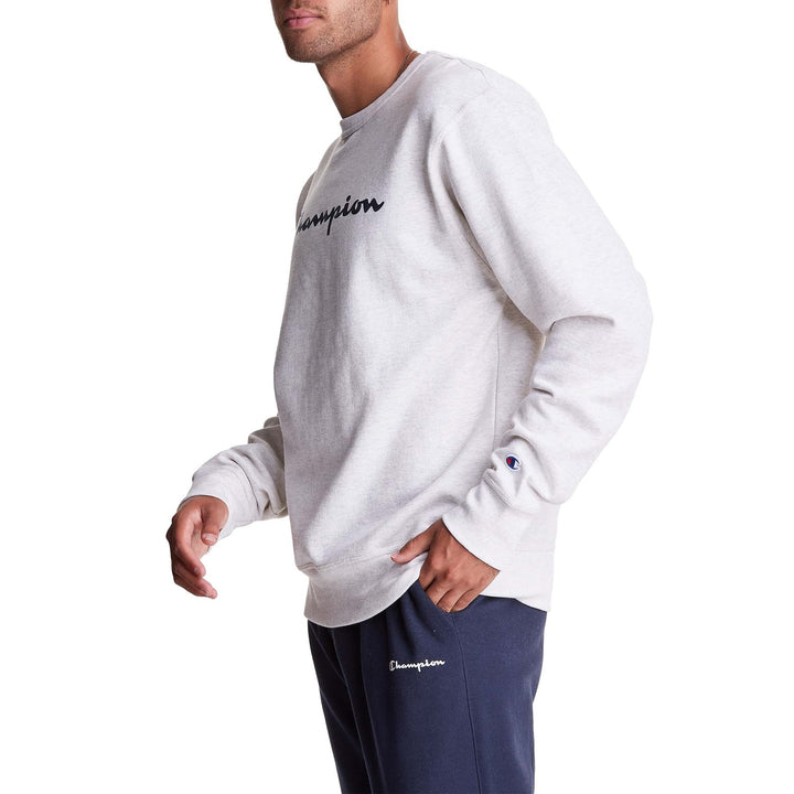 Translation missing: en.Champion Men's Powerblend Fleece Logo Sweatshirt - Oatmeal Heather-Small