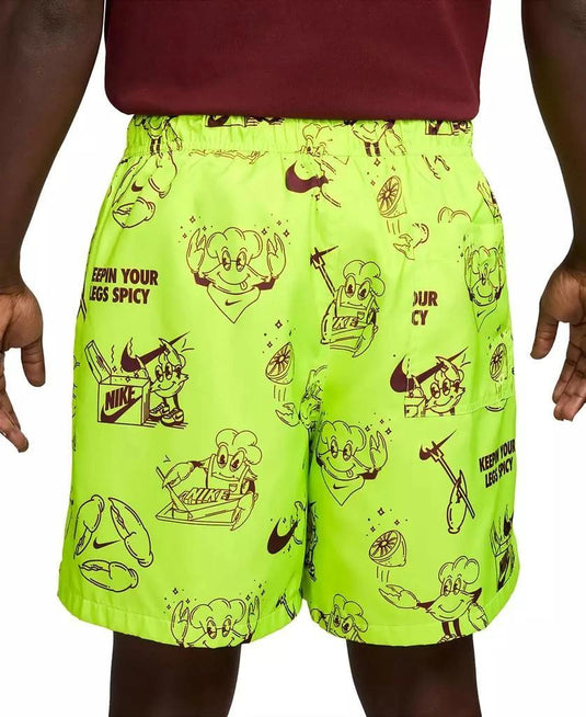 Translation missing: en.Nike Men's Club Woven Printed 6in Inseam Shorts Volt HF445-Size Small