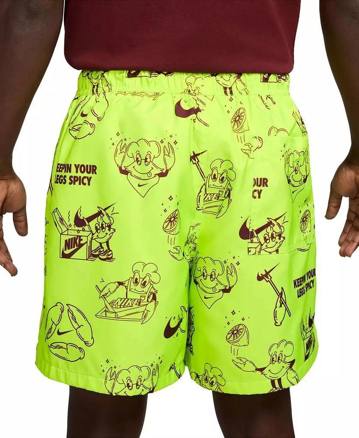 Translation missing: en.Nike Men's Club Woven Printed 6in Inseam Shorts Volt HF445-Size Small