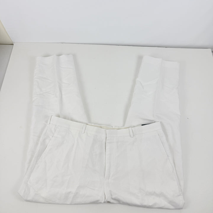 Translation missing: en.Perry Ellis Men's Linen Blend Solid Twill Pants - Bright White-40x30