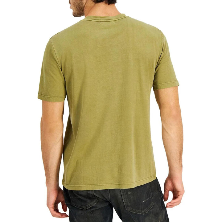 Translation missing: en.Heroes Motors Men's Cotton Crew Neck Flagged T-Shirt in Army Green-Medium