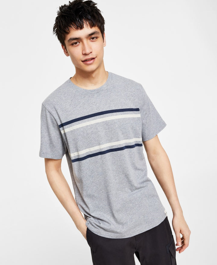 Translation missing: en.Sun + Stone Men's Whitney Chest Stripe T-Shirt in Grey-XL
