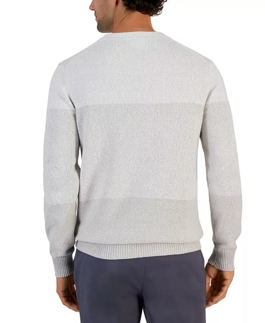 Translation missing: en.Alfani Men's Trilogy Striped Crewneck Sweater Bright Plane - XL