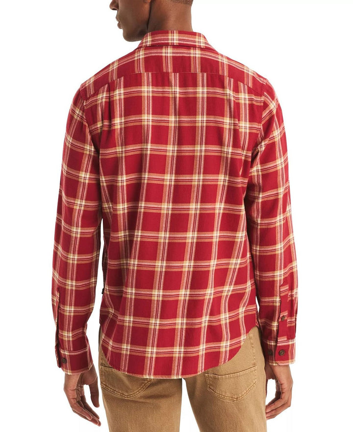 Translation missing: en.Nautica Men's Classic-Fit Plaid Button-Down Shirt - Autumn Berry-2XL