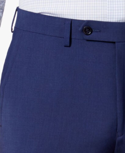 Translation missing: en.bar III Men's Skinny Fit Stretch Wrinkle-Resistant Wool Suit Pants in Blue-38x34