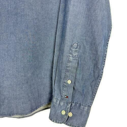 Translation missing: en.Tommy Hilfiger Men's Flex Reg Fit Washed Untucked Dress Shirt Blue-18-18.5 34/35