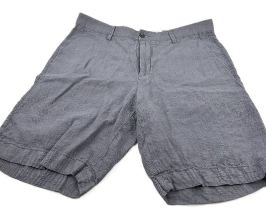 Translation missing: en.The Men's Store at Major Dept Store Linen Micro-Houndstooth Sport Shorts Navy-40