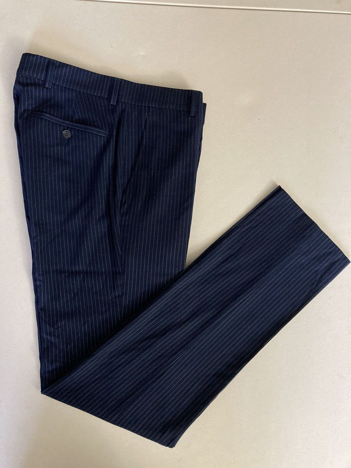Translation missing: en.Kenneth Cole Reaction Techni Cole Men's Slim-Fit Striped Dress Pants Navy-29/32