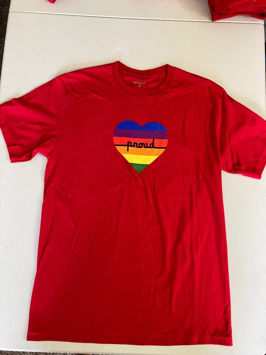Translation missing: en.The Phluid Project Rainbow Heart Graphic T-Shirt in Red-Large