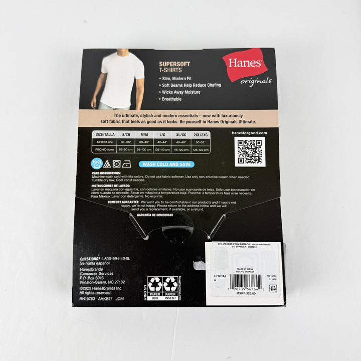 Translation missing: en.Hanes Originals Ultimate Men's T-Shirts, White, 2PK  SuperSoft Crewneck -Medium