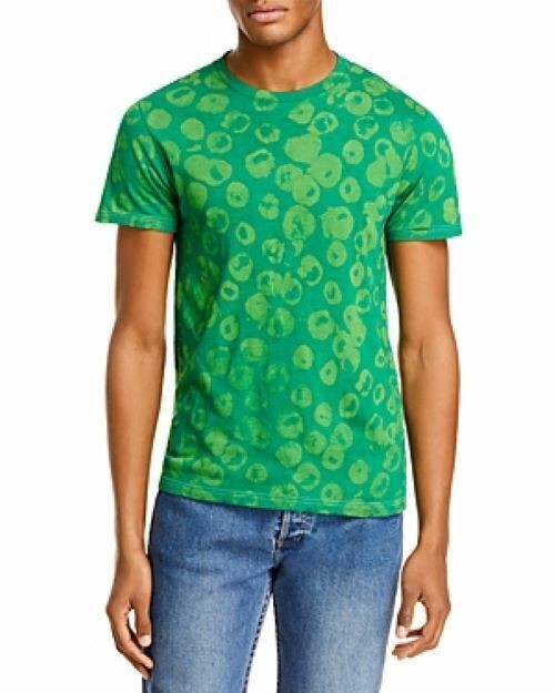 Translation missing: en.Studio 189 Men's Hand Batik All Cotton Bubble Dots Tee Shirt in Green-Medium