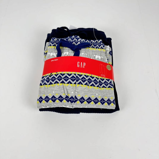 Translation missing: en.Gap Mens 2Pk. Waffle-Knit Jogger-Leg Pajama Pants Navy &amp; Fair Isle Grey-Medium