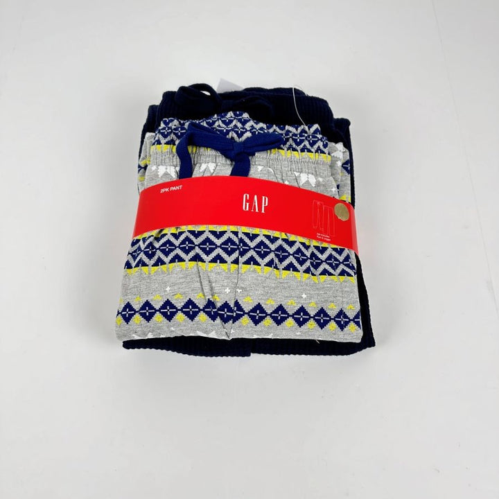 Translation missing: en.Gap Mens 2Pk. Waffle-Knit Jogger-Leg Pajama Pants Navy &amp; Fair Isle Grey-Medium