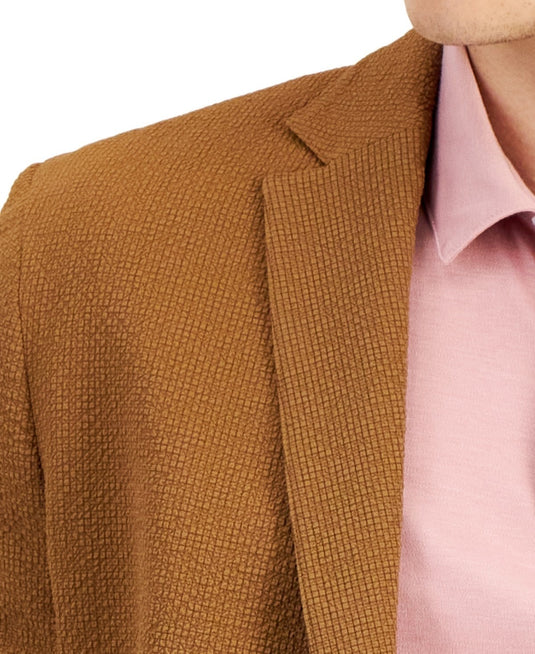 Translation missing: en.Alfani Sport Coat Mens Small 32-34 Timber Brown Classic-Fit Textured Seersucker