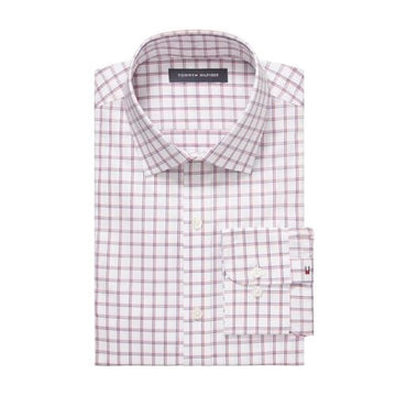 Translation missing: en.Tommy Hilfiger Dress Shirt Mens 15.5 32/33 White Multi Regular Fit Stretch Twill