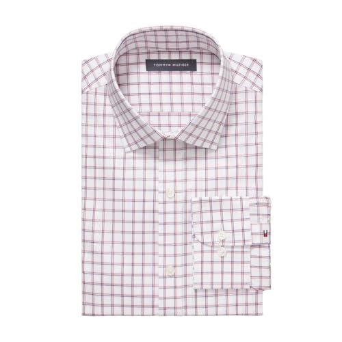 Translation missing: en.Tommy Hilfiger Dress Shirt Mens 15.5 32/33 White Multi Regular Fit Stretch Twill