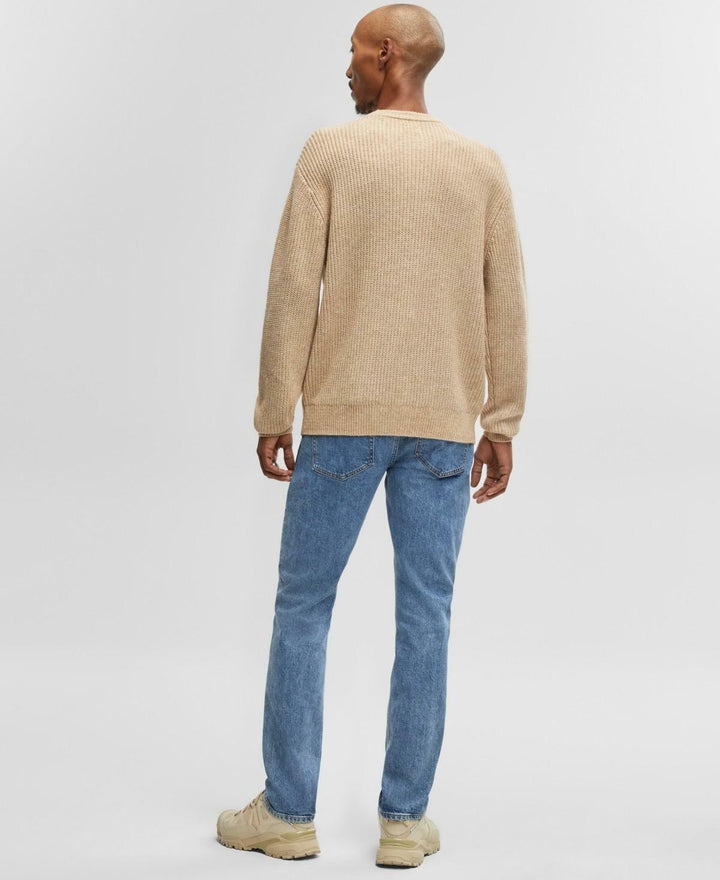 Translation missing: en.Mode of One Men's Long-Sleeve Relaxed Crewneck Sweater Tan-XL
