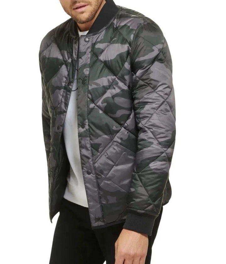 Translation missing: en.Calvin Klein Men's Quilted Jacket Size 2XL Black/Camo Reversible Windbreaker
