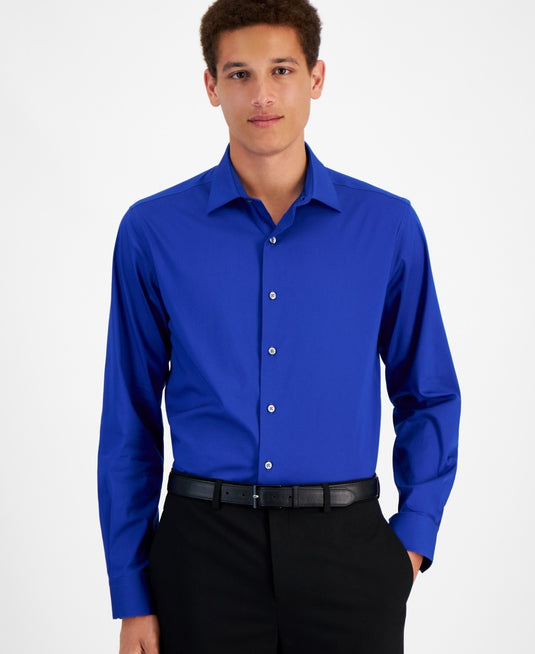 Translation missing: en.Alfani Dress Shirt Mens 14-14.5 32/33 Lazulite  Slim-Fit Temperature Regulate