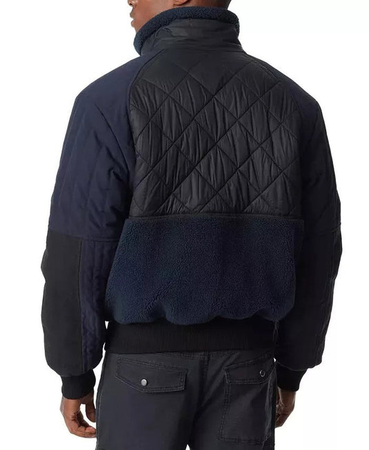 Translation missing: en.Bass Outdoor Men's Mixed-Media Full-Zip Bomber Jacket - Navy Blazer-Large