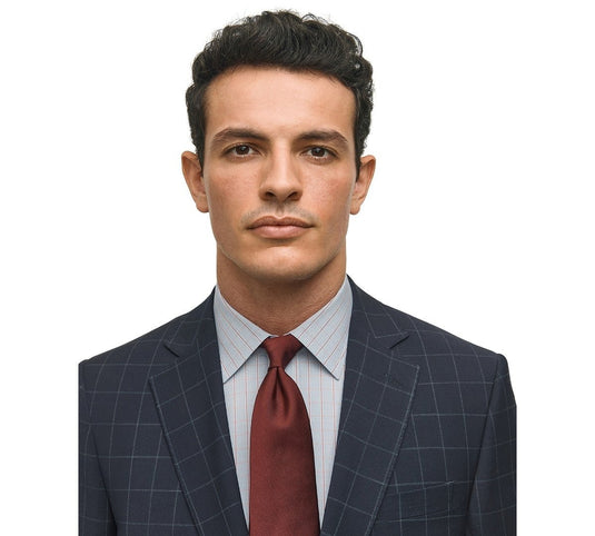 Translation missing: en.B by Brooks Brothers Mens Classic-Fit Windowpane Suit Jacket Wool Blend Navy-40R