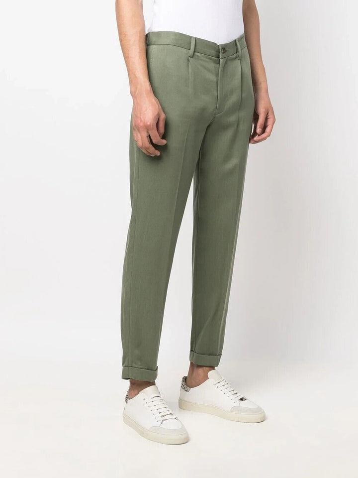 Translation missing: en.Vince Men's 100% Lyocell Solid Cuffed Regular Fit Pants in Yucca Pine-Size 34