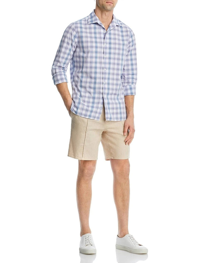 Translation missing: en.The Men's Store at Major Dept Store Casual Stretch Plaid Slim Shirt Blue-2XL