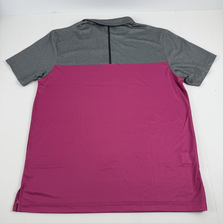 Translation missing: en.PGA TOUR Airflux Golf Polo Shirt Pink Gray Size Large Birdseye Block Print