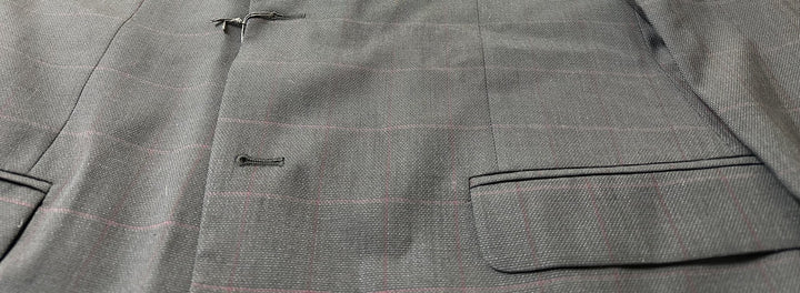 Translation missing: en.AX Armani Exchange Mens Wool Blazer Grey With Merlot Windowpane 44L