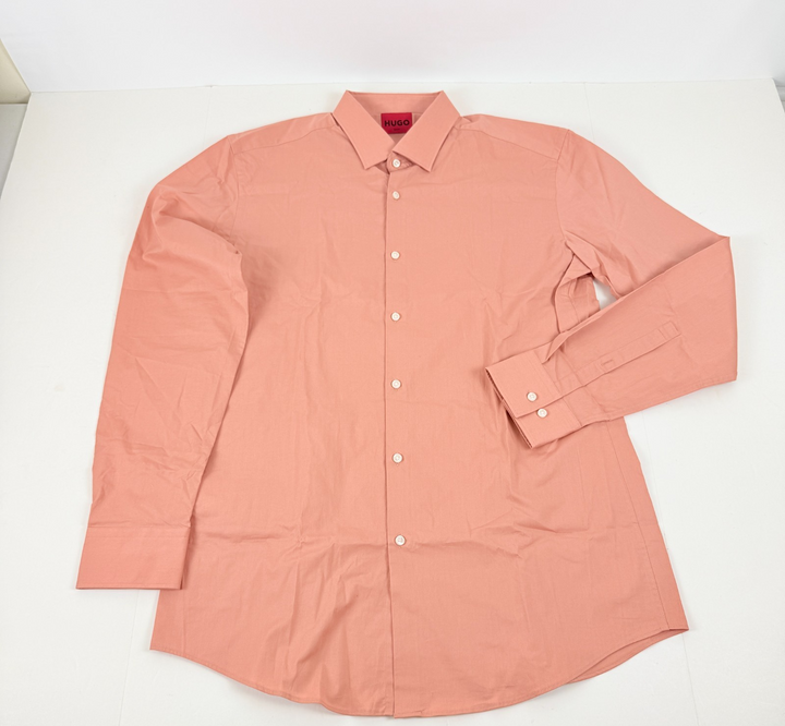 Translation missing: en.Hugo by Hugo Boss Dress Shirt Men's 16.5 34/35 Lt Pastel Red Kenno Slim-Fit