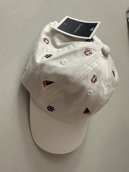 Translation missing: en.Club Room Men's Nautical Embroidered Baseball Hat White-O/S