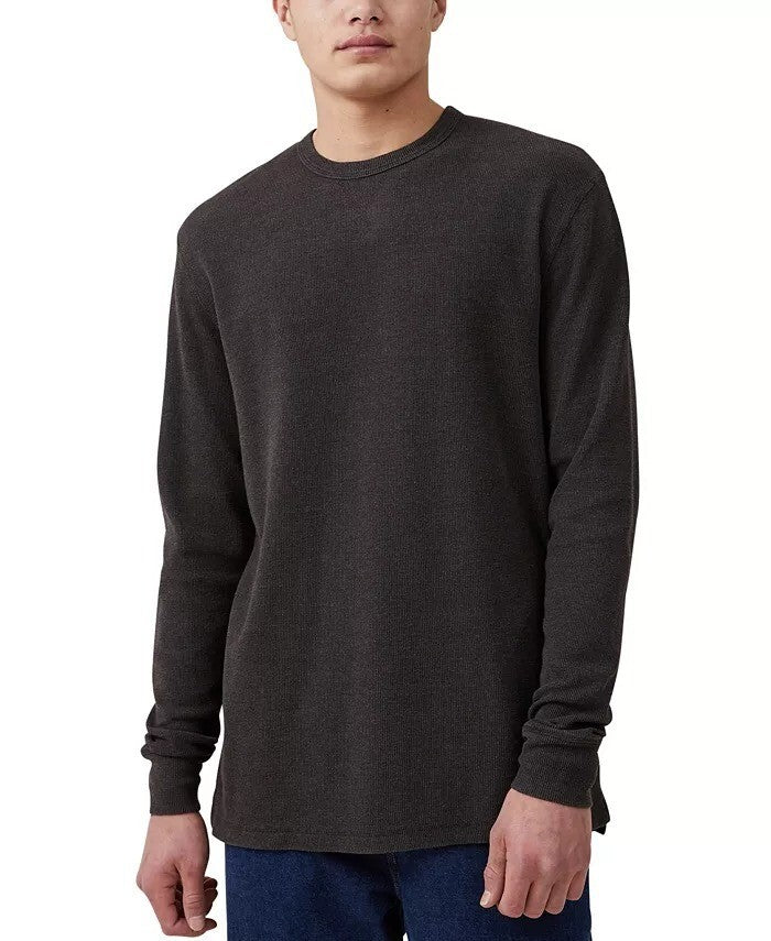 Translation missing: en.Cotton On Men's Ribbed Long Sleeve T-shirt  Vintage Charcoal - XL